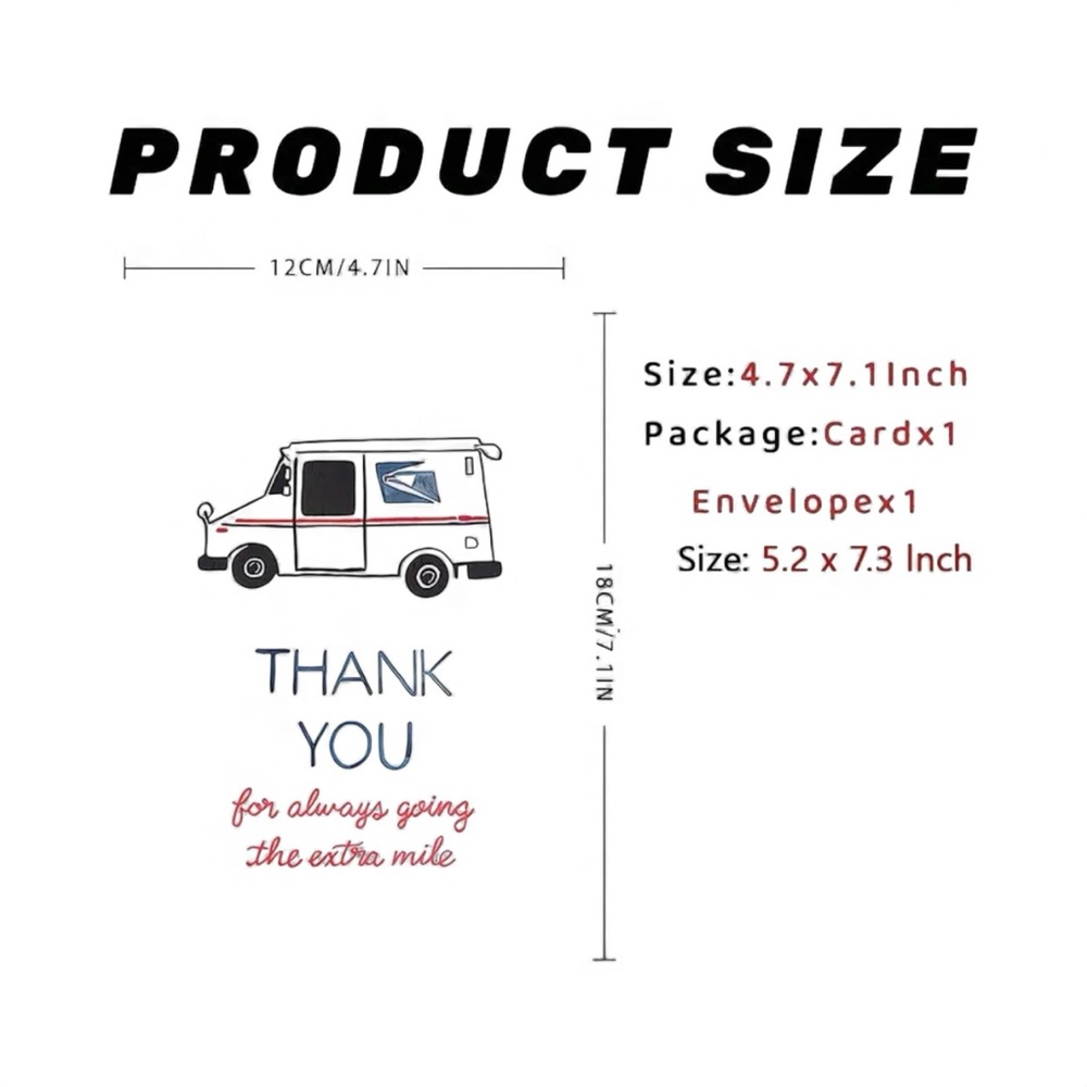 USPS Postal Worker Thank You Card with Red Envelope NEW - Picture 4 of 10